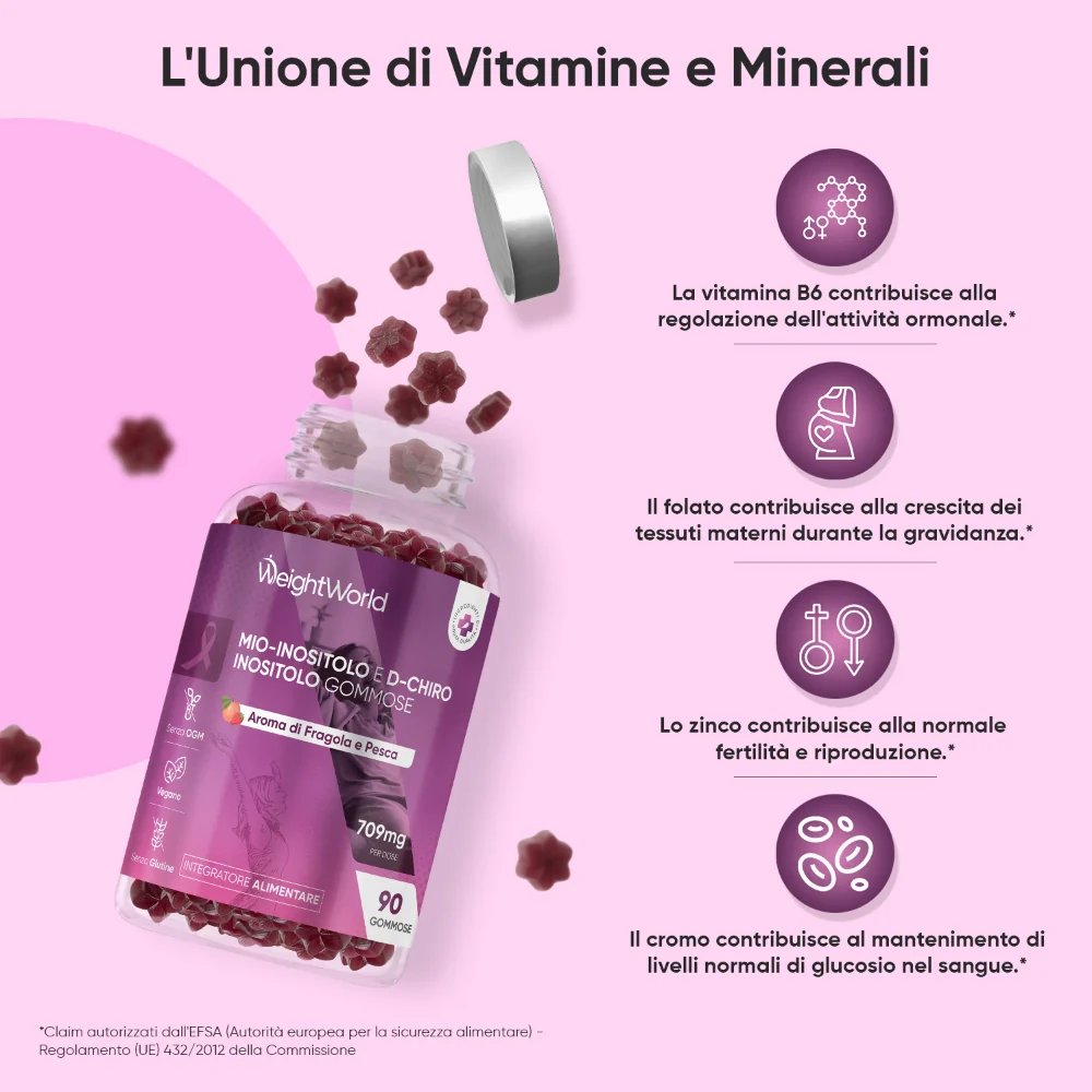Gommose Mio & D-Chiro Inositolo Gusto Fragola-Pesca - Image 3