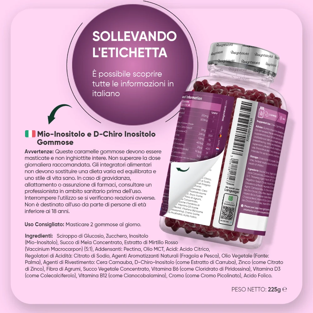 Gommose Mio & D-Chiro Inositolo Gusto Fragola-Pesca - Image 6